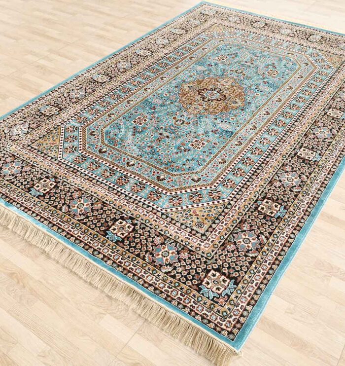 Machine-made rug featuring durable construction, stylish patterns, and easy-care design for modern homes.