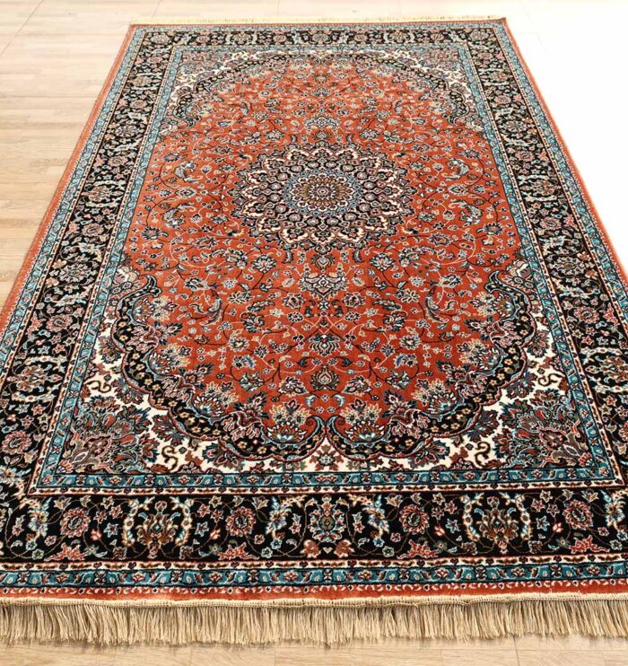 Machine-made rug featuring durable construction, stylish patterns, and easy-care design for modern homes.