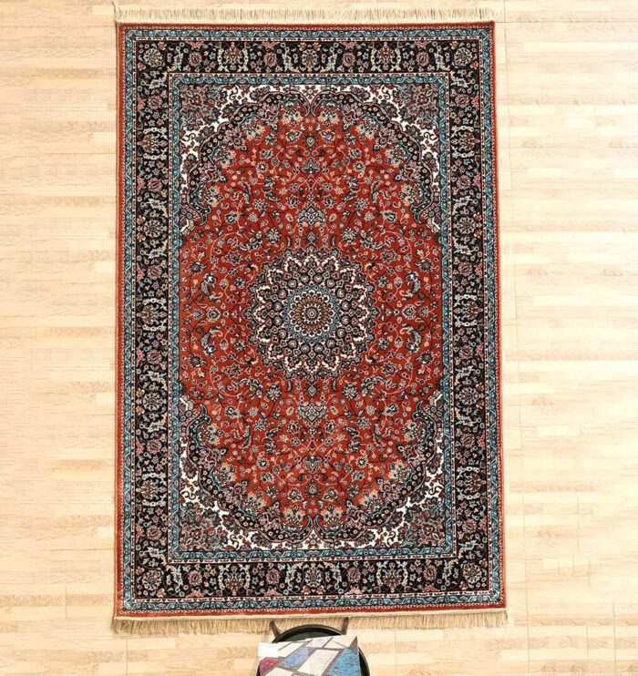 Machine-made rug featuring durable construction, stylish patterns, and easy-care design for modern homes.
