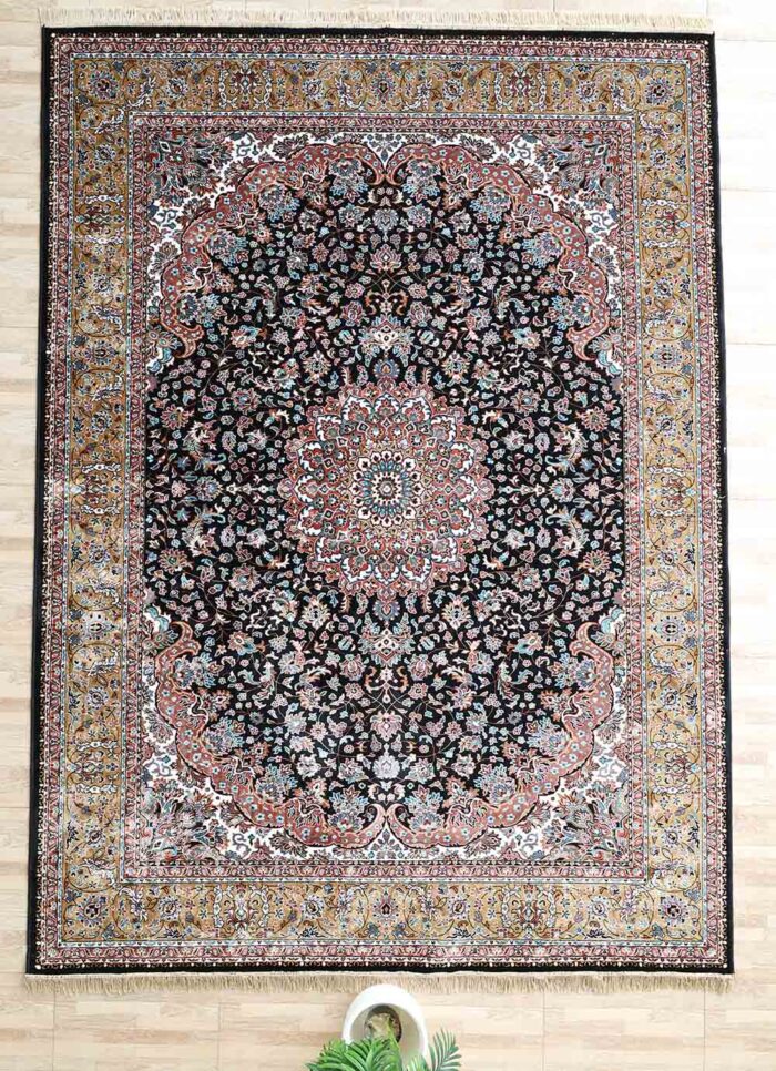 Machine-made rug featuring durable construction, stylish patterns, and easy-care design for modern homes.