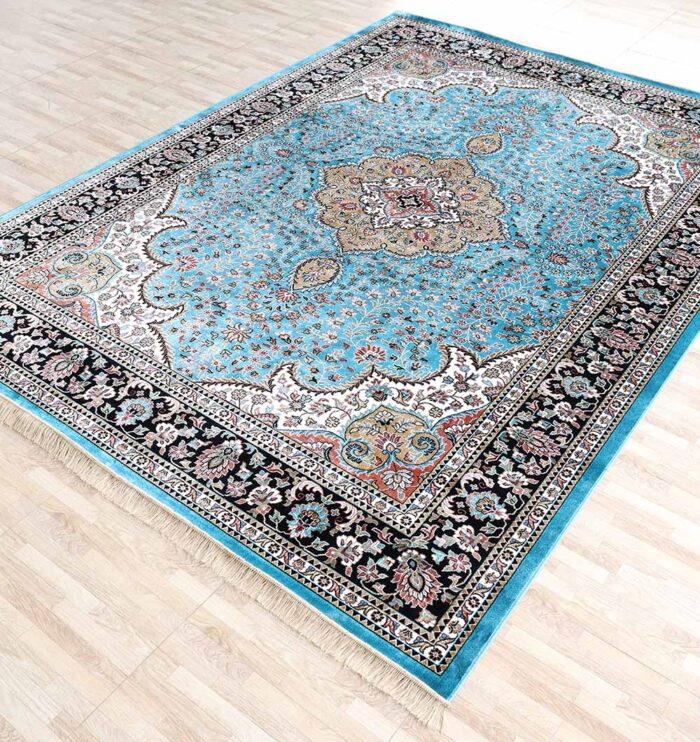 Durable machine-made rug with modern design, soft texture, and long-lasting quality for home décor.