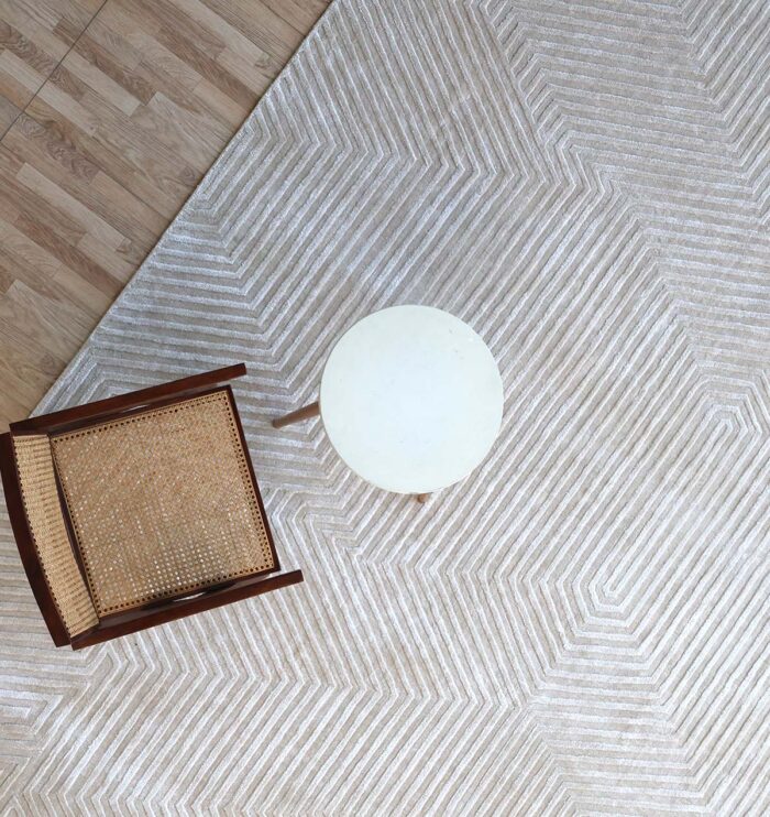 Handmade wool rug hand woven in India for modern homes UAE