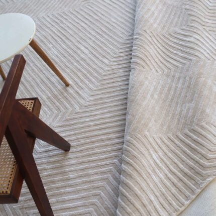 Handmade wool rug hand woven in India for modern homes UAE