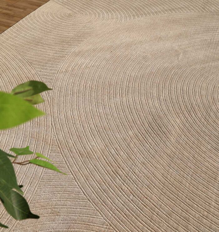 Handmade wool rug hand woven in India for modern homes UAE