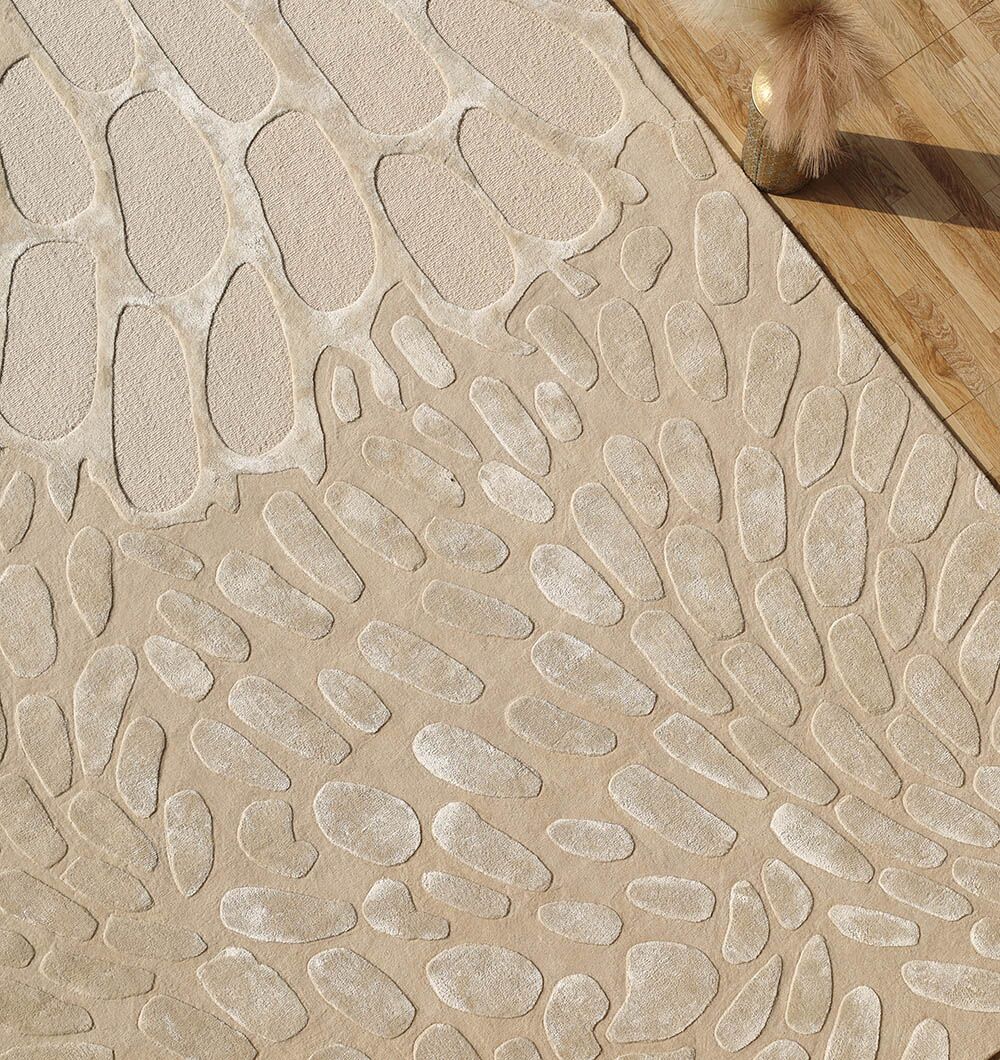 HTWV-134 (3) Natural White Color Handmade Area Rug - HTWV-134 - Image 4