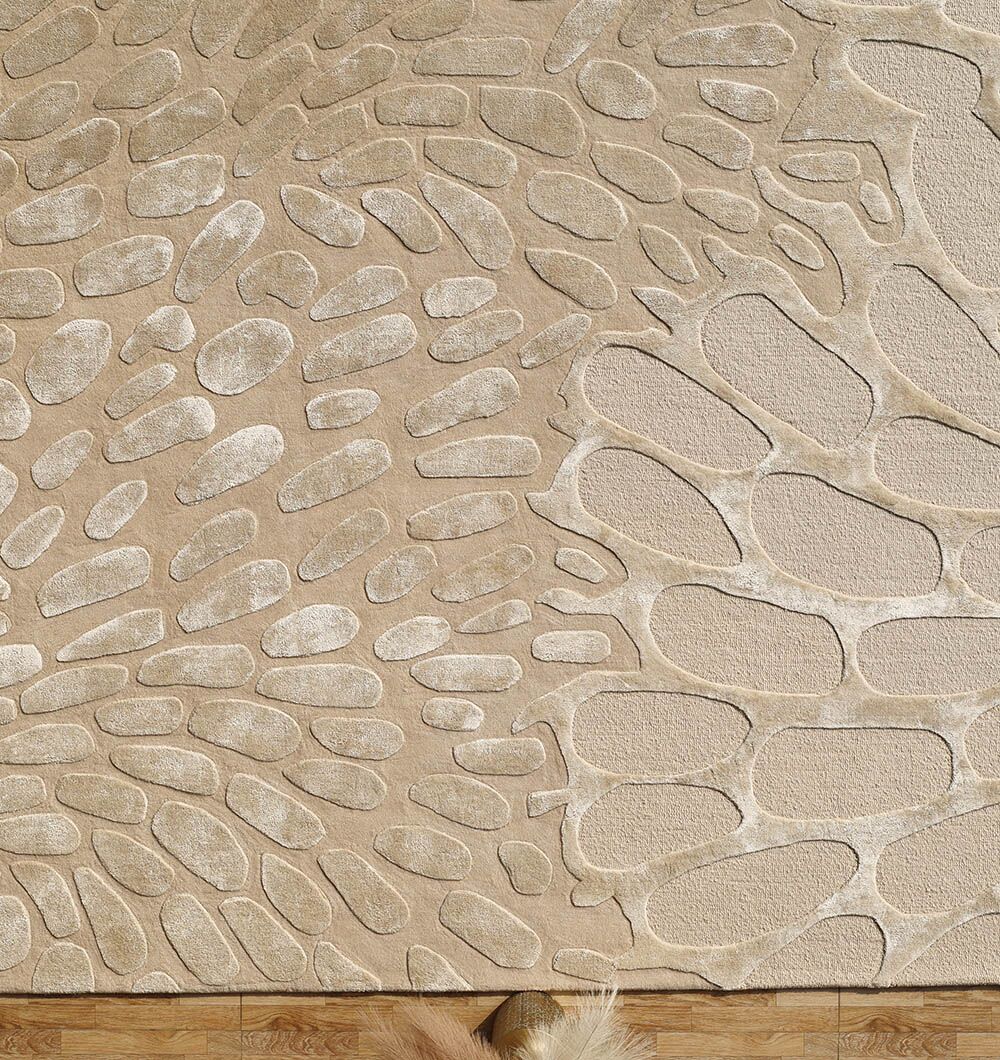 HTWV-134 (4) Natural White Color Handmade Area Rug - HTWV-134 - Image 2