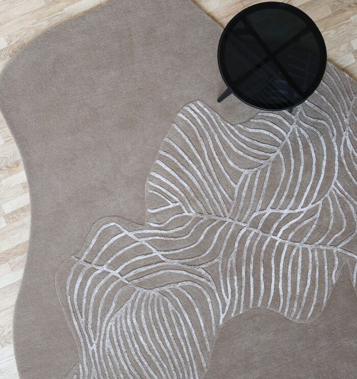 ⁦Natural White Color Handmade Area Rug - HTWV-137 (200x300 cm)⁩ - الصورة ⁦1⁩