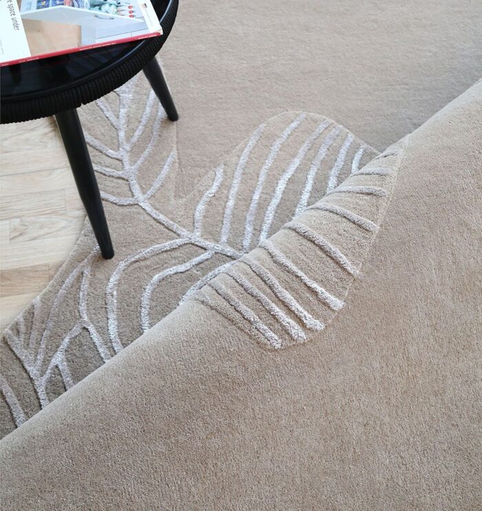 ⁦Natural White Color Handmade Area Rug - HTWV-137 (200x300 cm)⁩ - الصورة ⁦5⁩
