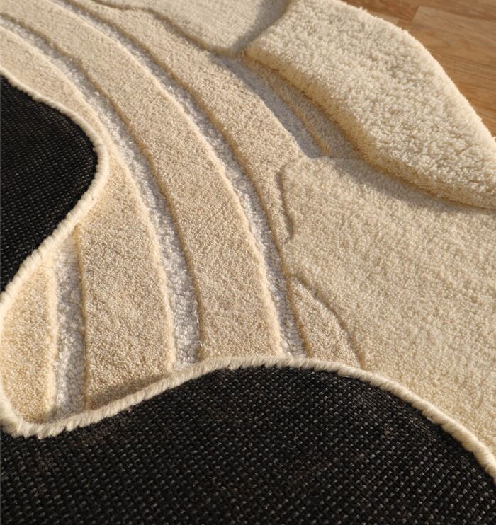 Natural White Color Handmade Area Rug - HTWV-138 (183x200 cm) - Image 6