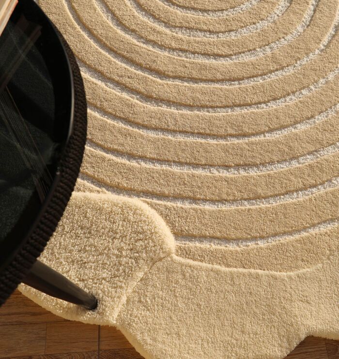 Natural White Color Handmade Area Rug - HTWV-138 (183x200 cm) - Image 3