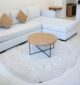 Handmade round tufted rug in Dubai, perfect as a living room carpet or bedroom rug, available in UAE for home décor.
