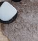 A luxurious handmade rug crafted from hand woven wool with a soft white fur texture, designed as a shag rug for modern homes in Dubai and across UAE.
