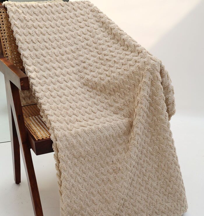 ⁦Cotton Natural Color Throw TAL 060 (130x175cm)⁩ - الصورة ⁦3⁩
