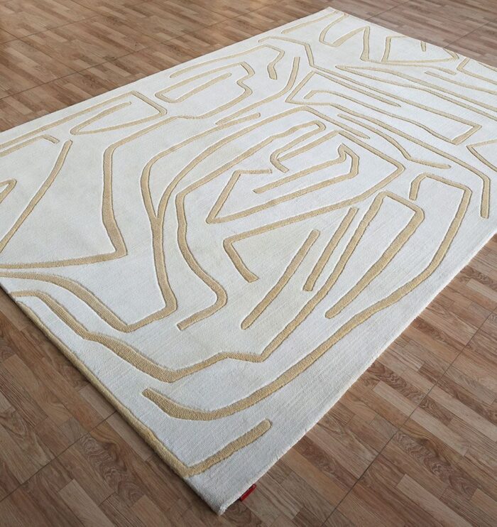 Luxury handmade rug in Dubai for elegant living room and bedroom flooring.