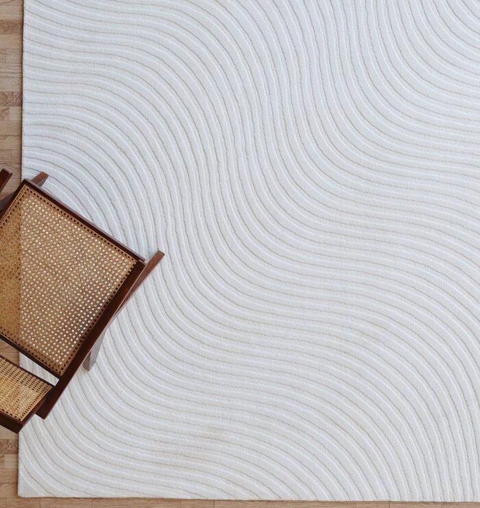 ⁦Rectangle White Color Novara Rug  - CMN 85 (200x300 cm)⁩ - الصورة ⁦1⁩