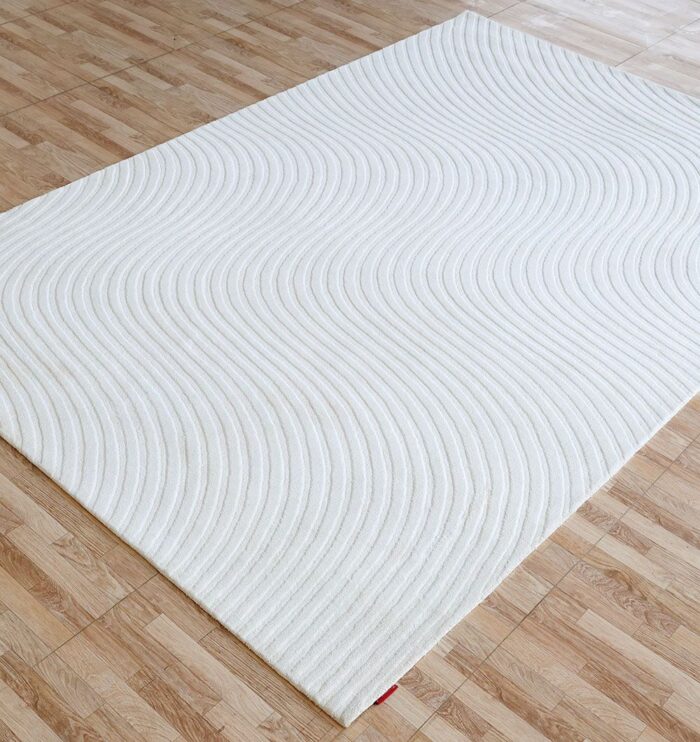⁦Rectangle White Color Novara Rug  - CMN 85 (200x300 cm)⁩ - الصورة ⁦2⁩