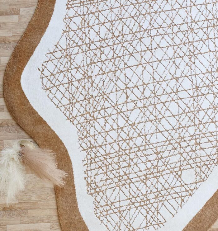 Novara Shape White & Beige Area Rug  - CMN 90 (200x300 cm) - Image 4
