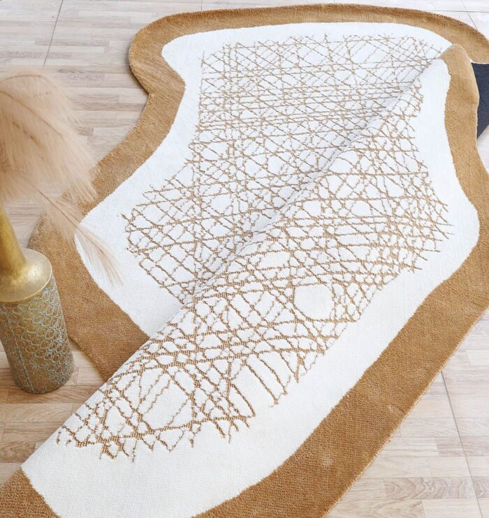 Novara Shape White & Beige Area Rug  - CMN 90 (200x300 cm) - Image 5