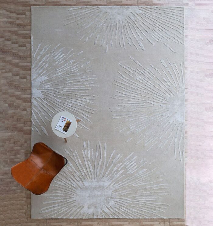 Luxury handmade rug Dubai – tufted living room carpet and bedroom flooring.