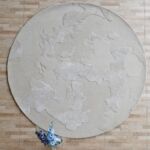 Elegant handmade circular carpet in Dubai, stylish tufted rug for living room and bedroom, available in UAE homes.