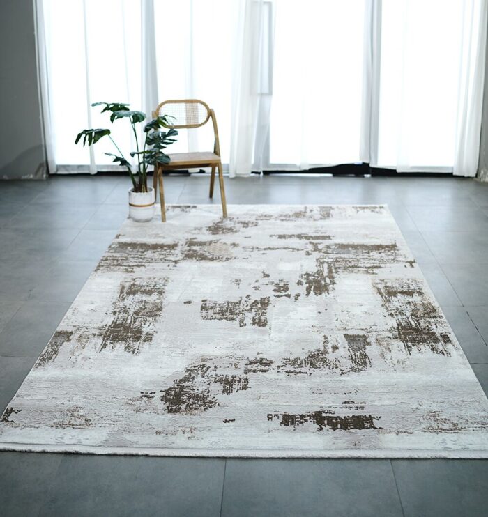 Stylish washable Turkish polyester rug, ideal for indoor and outdoor use, perfect as living room carpet, bedroom rugs, or home UAE décor.