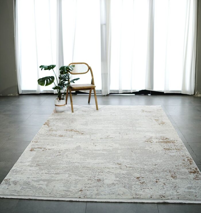 Washable Turkish polyester rug, elegant design for indoor and outdoor use, perfect living room carpet, bedroom rugs, and stylish home décor in UAE.