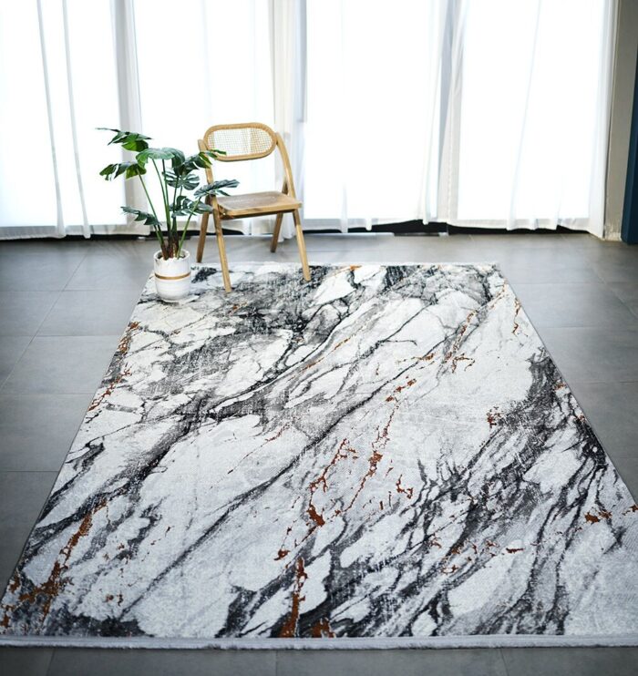 Stylish Turkish polyester rug, washable and durable, indoor and outdoor carpet ideal for living room, bedroom rugs, and home décor in UAE.