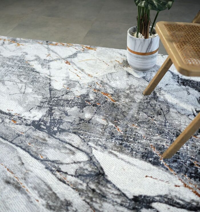 Stylish Turkish polyester rug, washable and durable, indoor and outdoor carpet ideal for living room, bedroom rugs, and home décor in UAE.