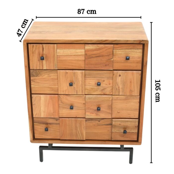Dresser 4 Drawer with Iron Stand – Modern Bedroom Furniture Dubai