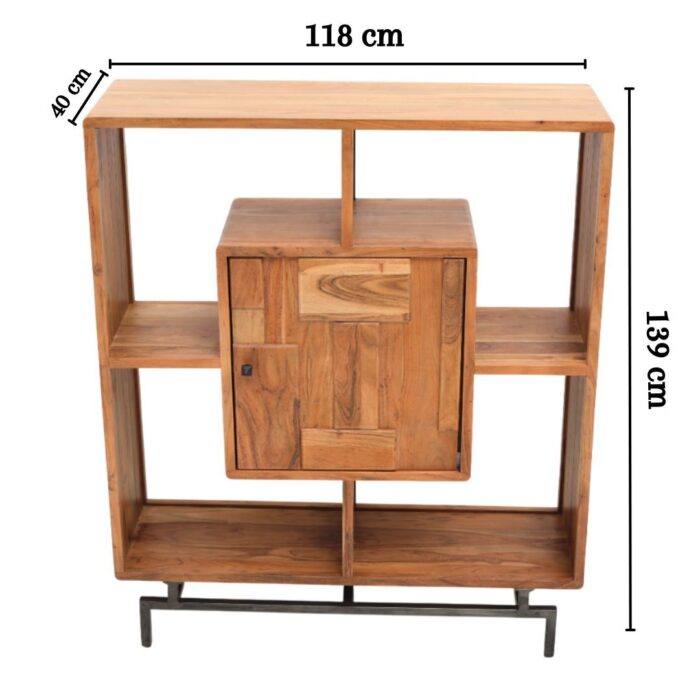 Book Shelf with 1 Door and Iron Stand – Modern Home Furniture Dubai