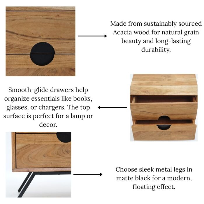 Two Bedside Drawers – Luxury Bedroom Furniture Dubai