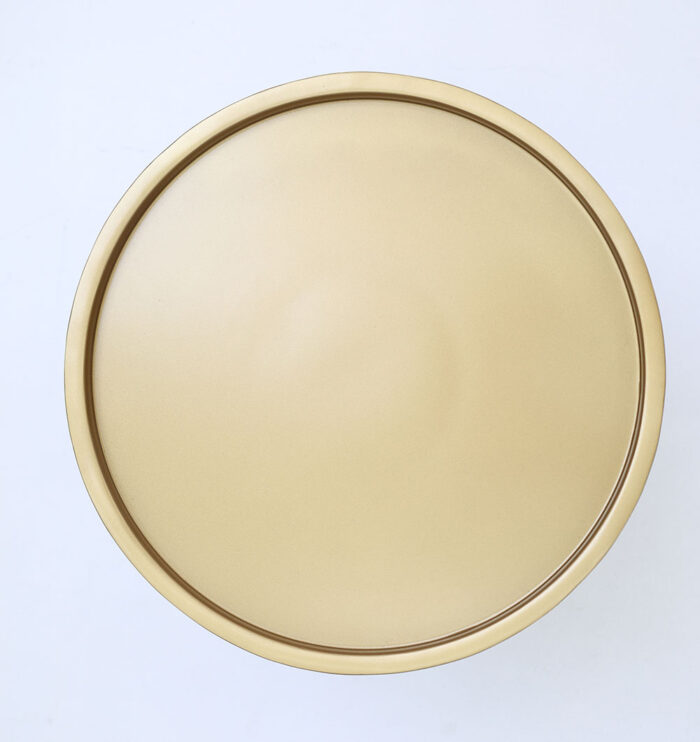 Top view of luxury iron side table with textured golden brass antique finish GH-085