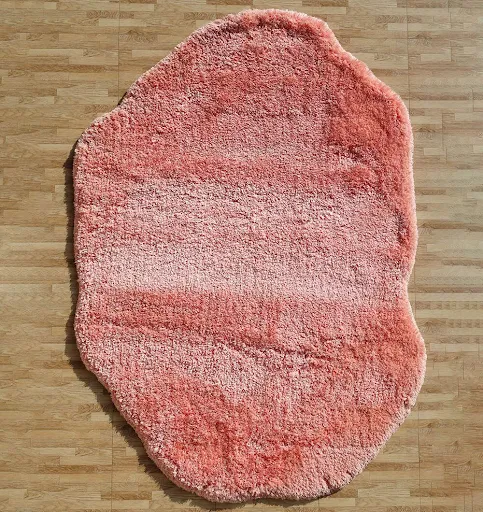 Shaggy Shape Rug for Living Room SG 027-B (200×300 cm) Pink shaggy shape rug in living room adding cozy and stylish touch