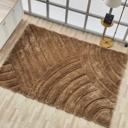 Rectangle shaggy rug in modern interior adding softness and warmth