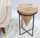 Modern Cone Accent Side Table – Solid Wood & Iron Base gh-002 - الصورة 3