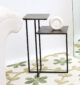 Rectangular coffee table with natural wood top and black iron legs – modern industrial living room furniture