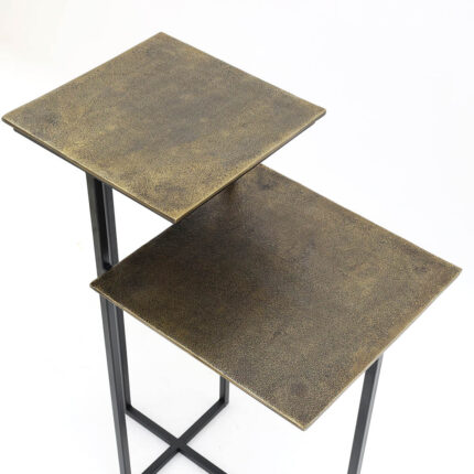 Top view of modern rectangular coffee table with natural wood surface and minimalist design