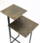 Top view of modern rectangular coffee table with natural wood surface and minimalist design