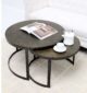 Modern Nesting Coffee Table Set – Round Wooden Top with Metal Frame GH-089 - الصورة 3