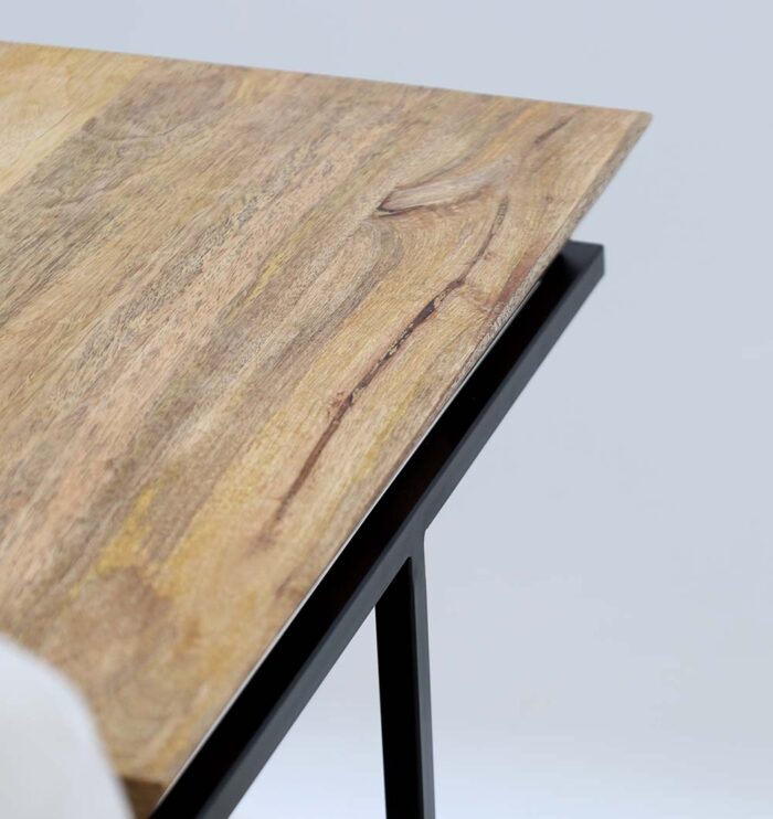 ⁦Modern Cone Accent Side Table – Solid Wood & Iron Base gh-091⁩ - الصورة ⁦6⁩