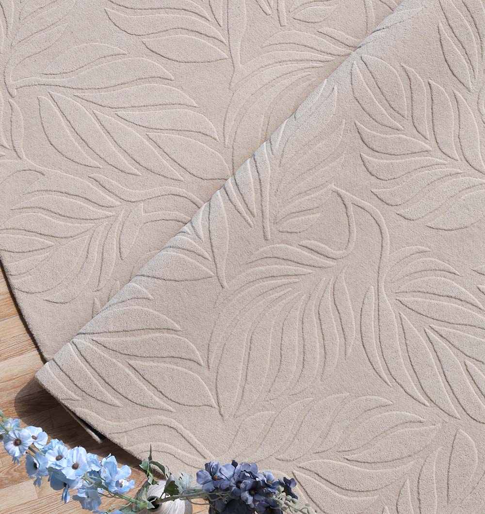 Close-Up – Off White Color Handmade Area Rug HTW 115 (200x300 cm) | Handwoven Texture Close-up of Off White Color Handmade Area Rug HTW 115 showing handwoven wool-cotton texture
