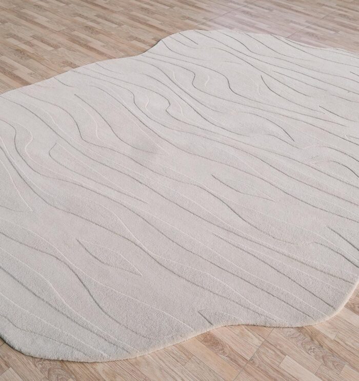 Off White Color Decor Rug HTWV 115 – handwoven wool-cotton rug with soft texture and elegant design