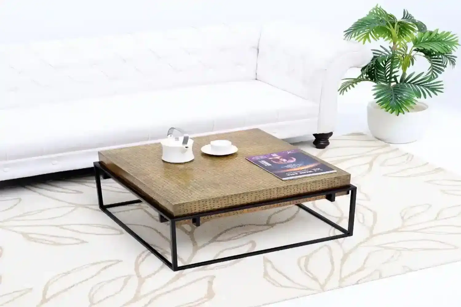Rug under a table in modern villa home décor in Dubai