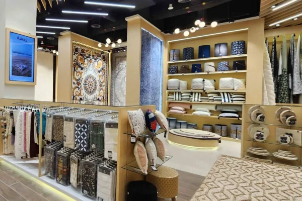 Ramsha Home showroom interior in UAE showcasing premium handmade rugs and home décor