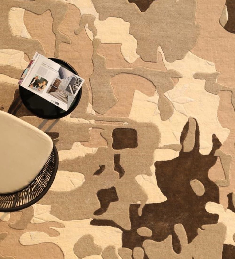 HTWV-180 Abstract Wool & Viscose Handmade Carpet 300x400 - HTWV-180 - Image 1