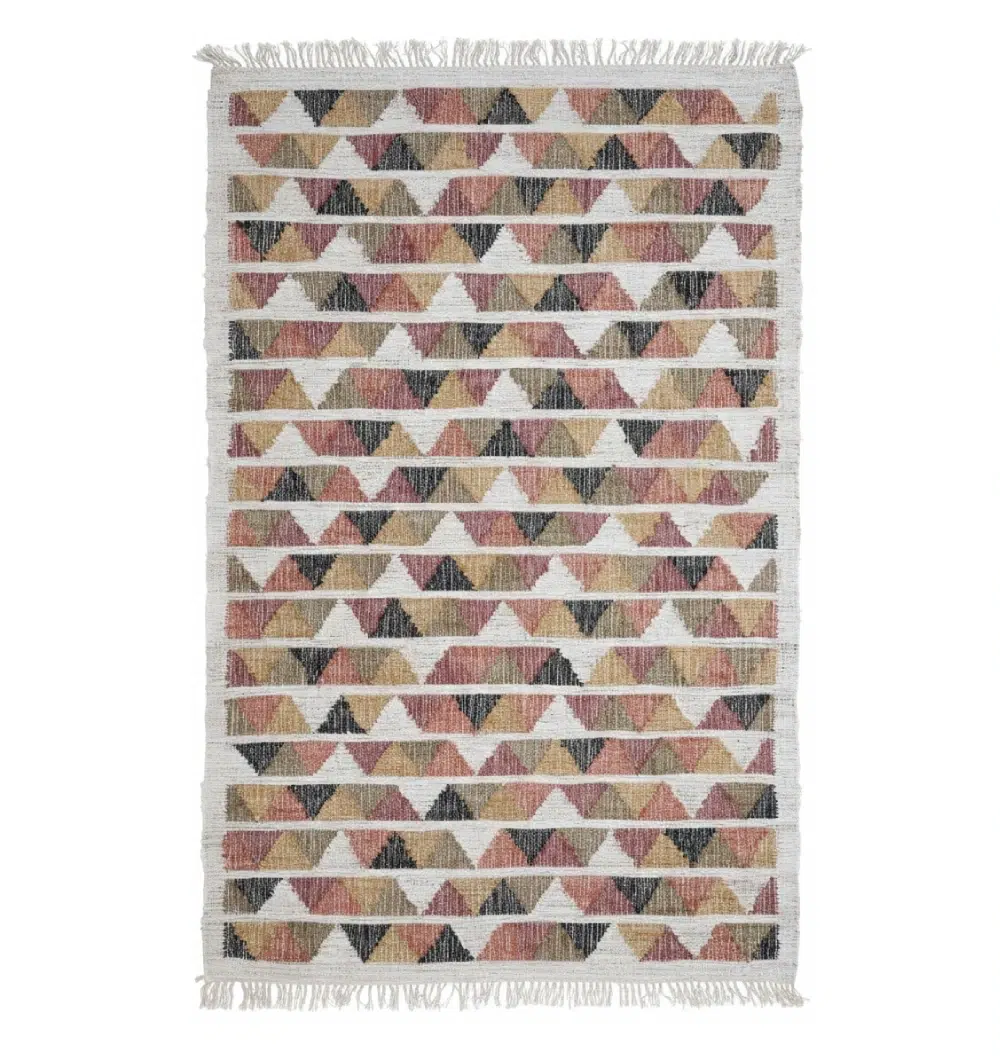 KLM-003 Geometric Jute Cotton Tribal Kilim Rug - KLM 003 (170x240cm) - الصورة 1