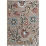 Handmade Kilim Rug ? Natural Floral Style Flatweave Carpet KLM-020