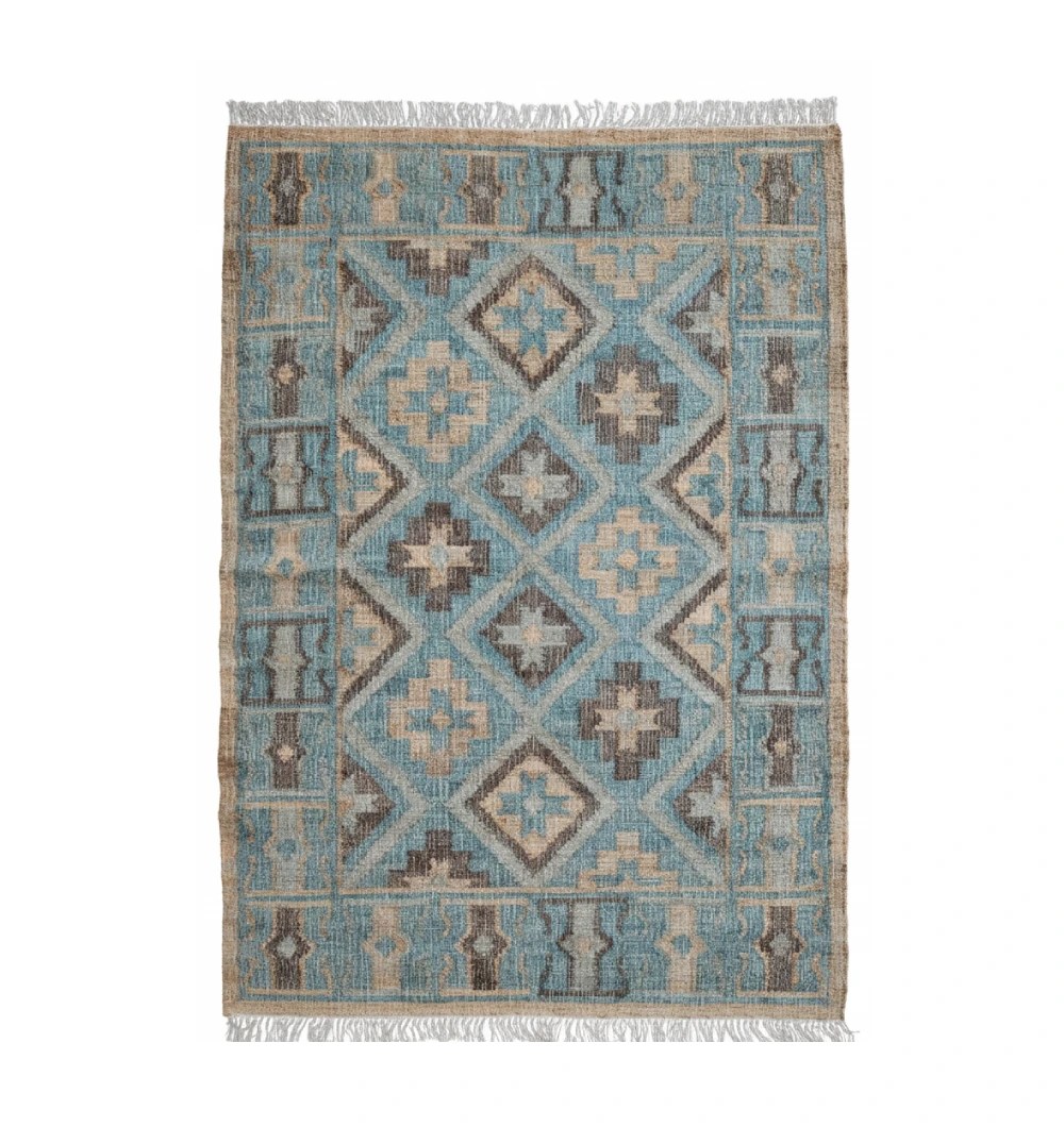 KLM-023 Handmade Kilim Rug 170x240 cm Multicolor Geometric Rug- KLM-023 - Image 1