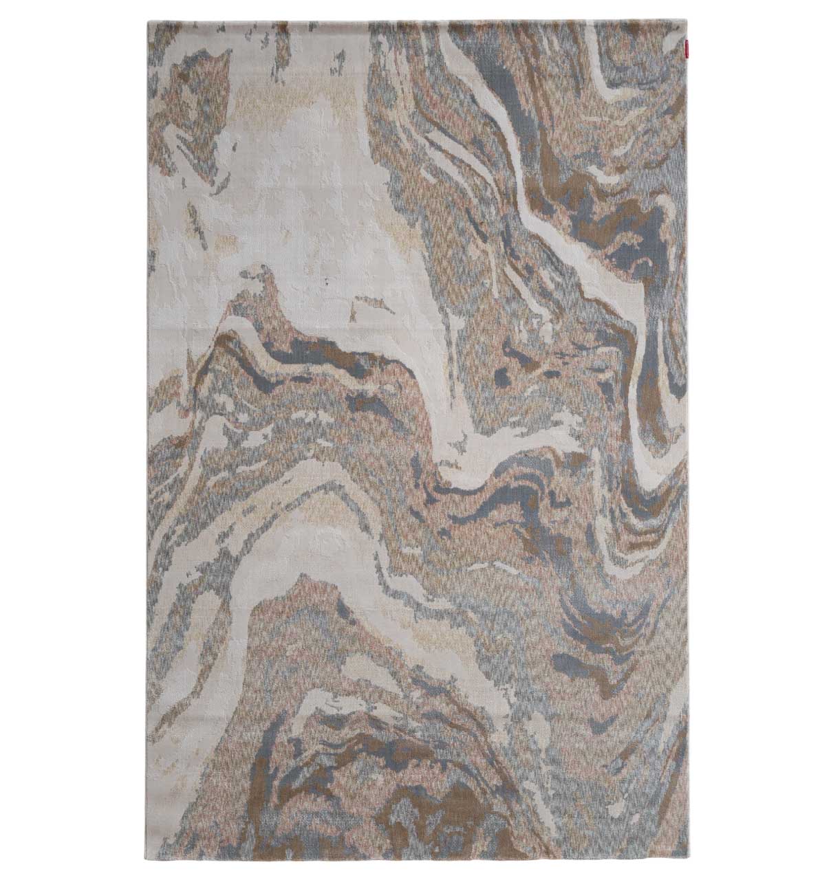 Modern Abstract Carpet - MMB 085 A Modern Abstract Carpet with a flowing, marble-inspired pattern in shades of beige, grey, and brown.