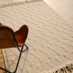 Natural White Color Wool & Cotton Woven Rug - SRN 005